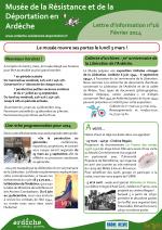 Lettre d'information n°16 février 2014