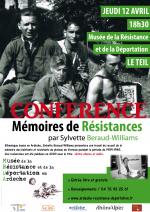 CONFERENCE "Memoires de résistances" / JEUDI 12 AVRIL 2012 / 18h30